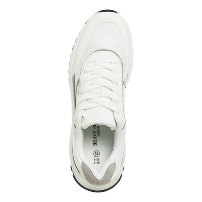 White - Lifestyle - Brave Soul Mens Lace Up Trainers