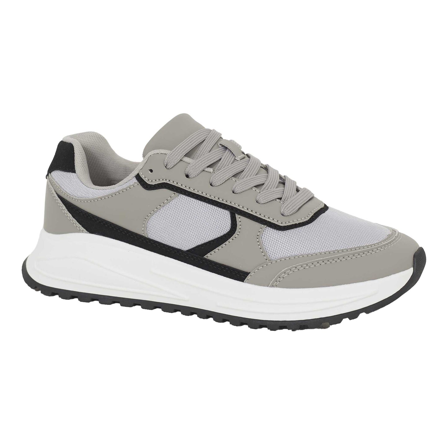 Light Grey - Front - Brave Soul Mens Lace Up Trainers
