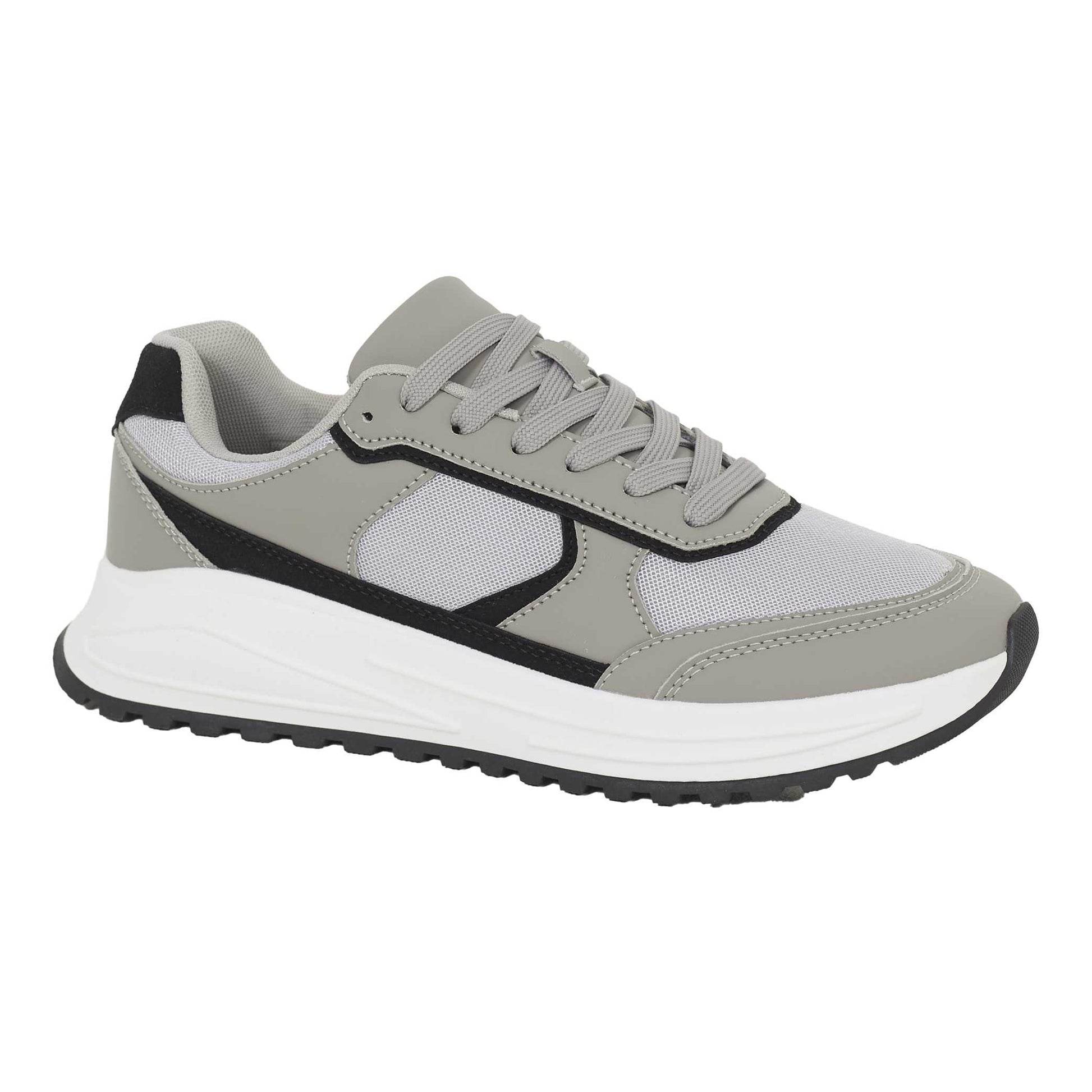 Light Grey - Front - Brave Soul Mens Lace Up Trainers