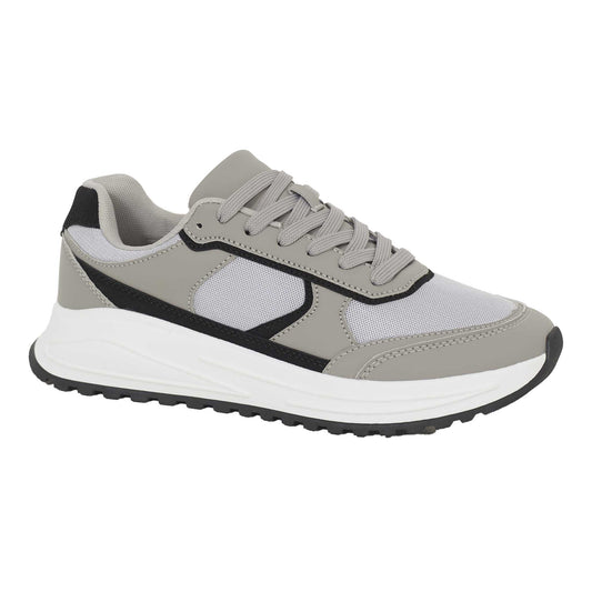 Light Grey - Front - Brave Soul Mens Lace Up Trainers