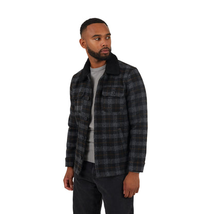 Black-Burnt Orange - Front - Brave Soul Mens Checked Jacket