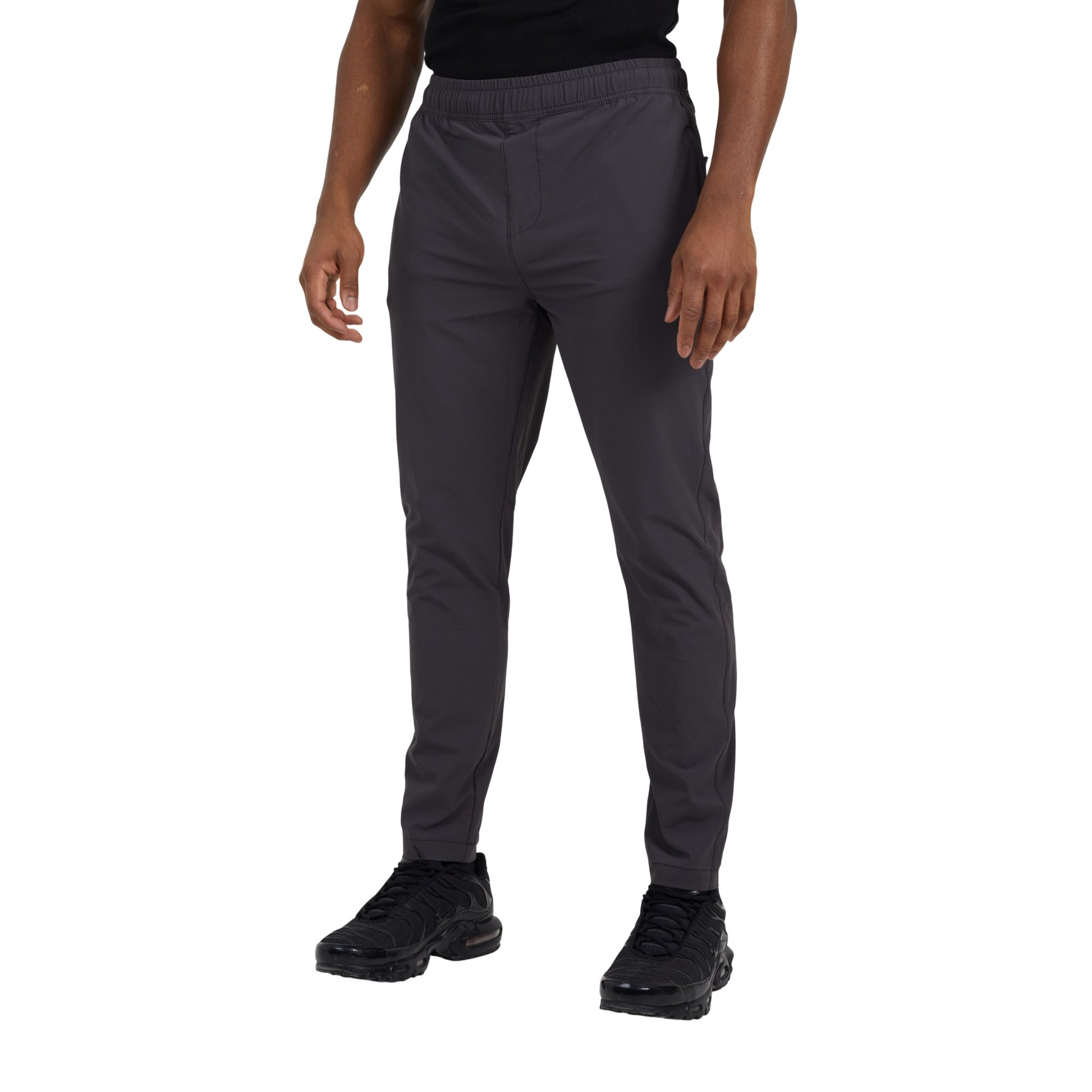 Dark Grey - Front - Brave Soul Mens Ripstop Slim Leg Trousers