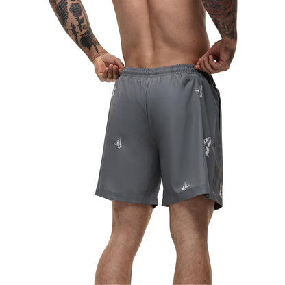 Grey - Back - Good For Nothing Mens Butterfly Swim Shorts