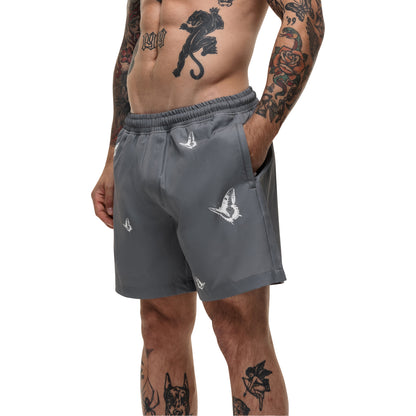 Grey - Lifestyle - Good For Nothing Mens Butterfly Swim Shorts