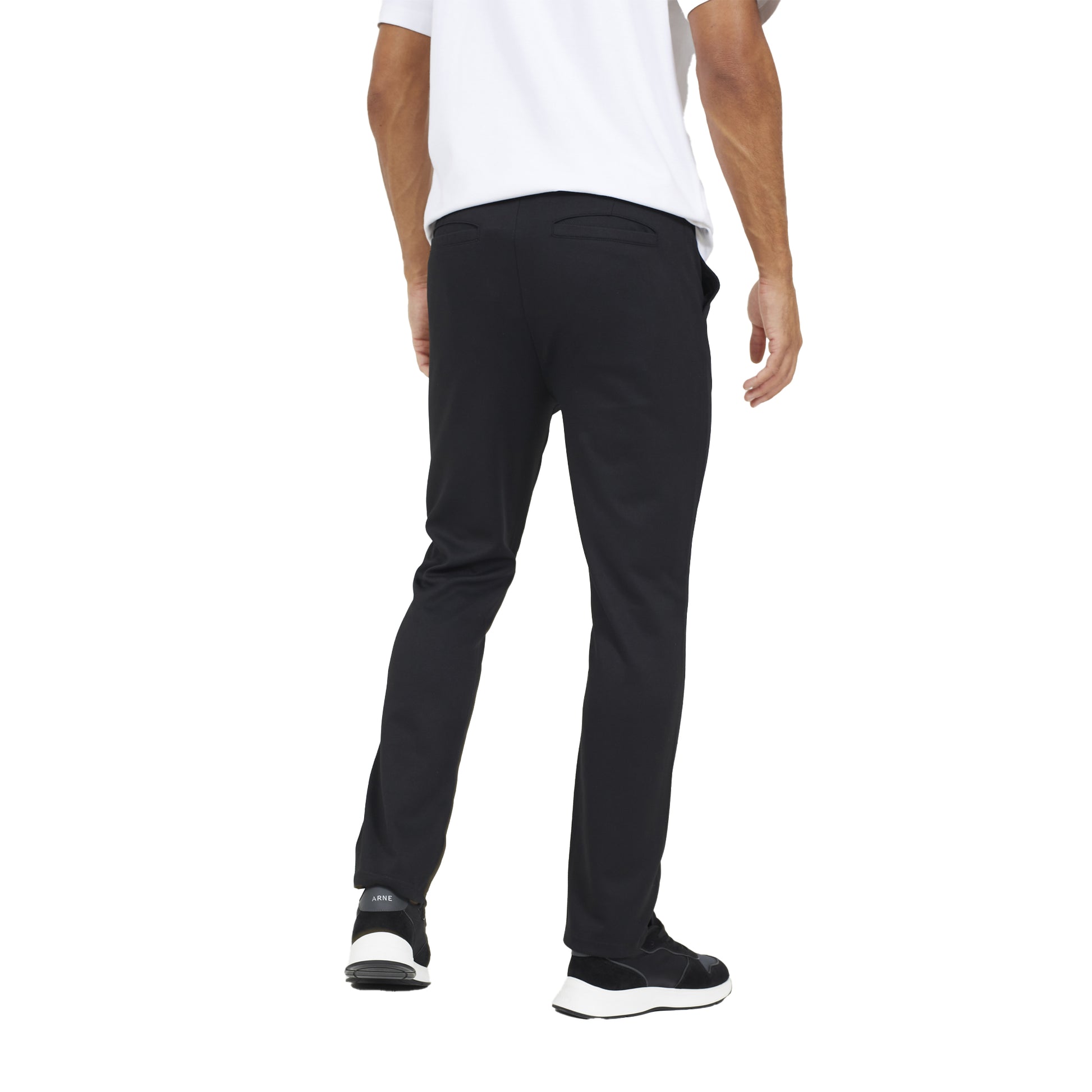 Jet Black - Back - Brave Soul Mens Stretch Regular Joggers