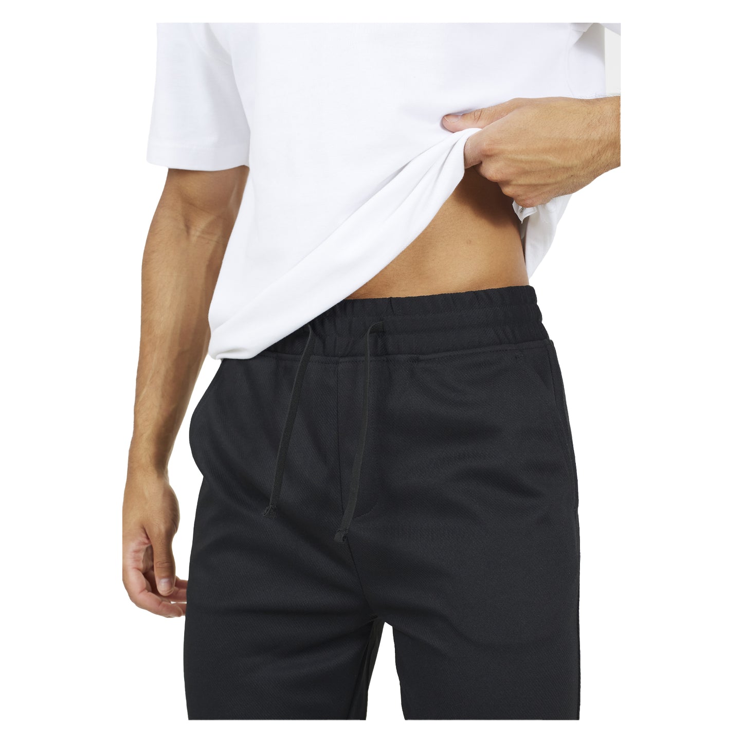 Jet Black - Side - Brave Soul Mens Stretch Regular Joggers