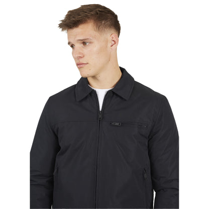 Black - Side - Brave Soul Mens Divide Padded Harrington Jacket