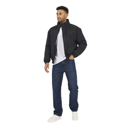Black - Lifestyle - Brave Soul Mens Padded Bomber Jacket