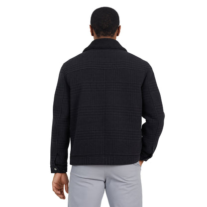 Black - Back - Brave Soul Mens Steffan Checked Wool Jacket