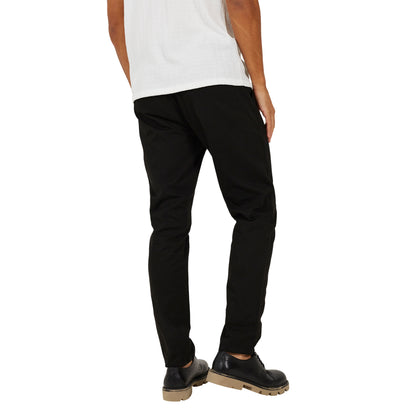 Black - Back - Brave Soul Mens Armstrong Cotton Button Chinos