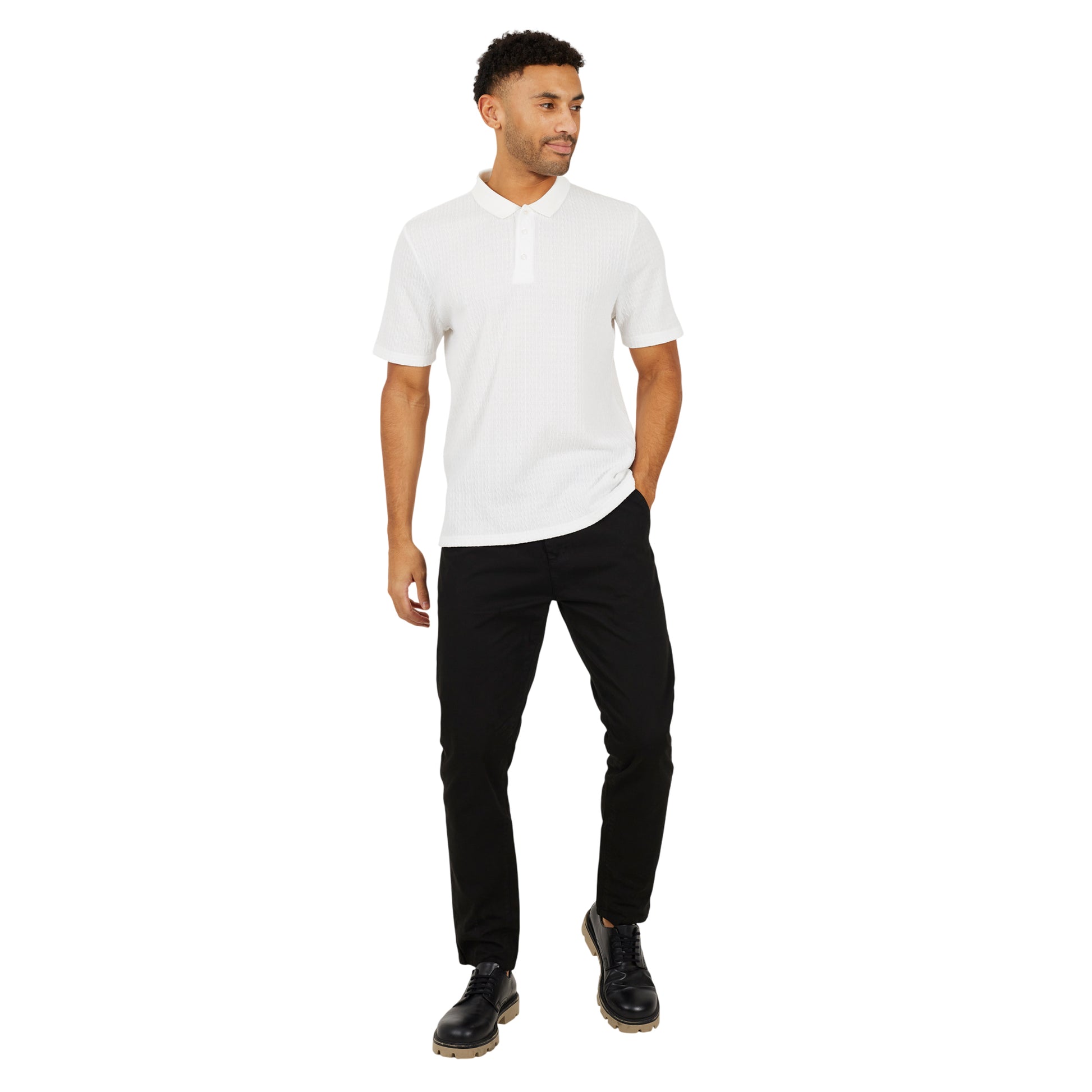 Black - Lifestyle - Brave Soul Mens Armstrong Cotton Button Chinos