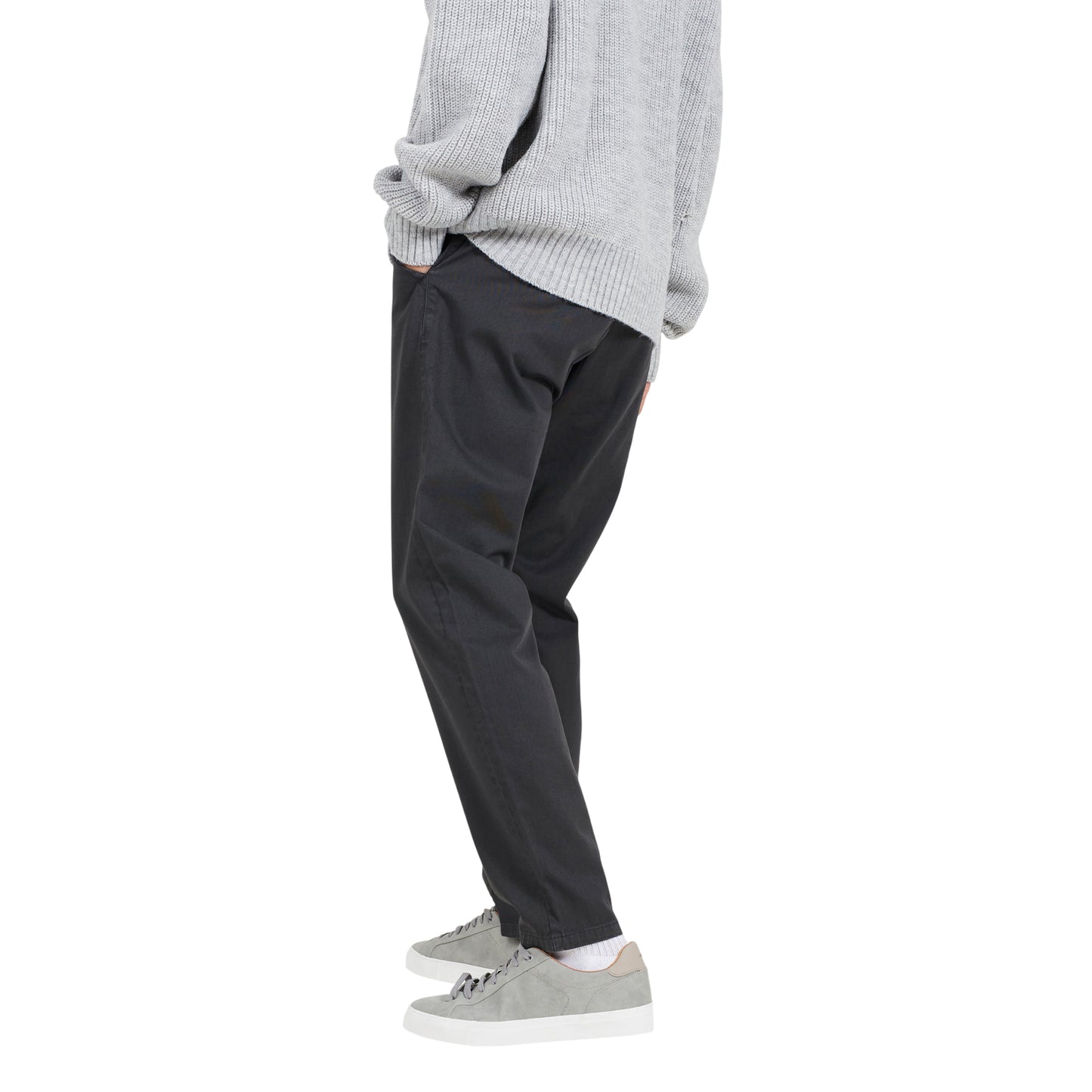 Dark Grey - Back - Brave Soul Mens Armstrong Cotton Button Chinos