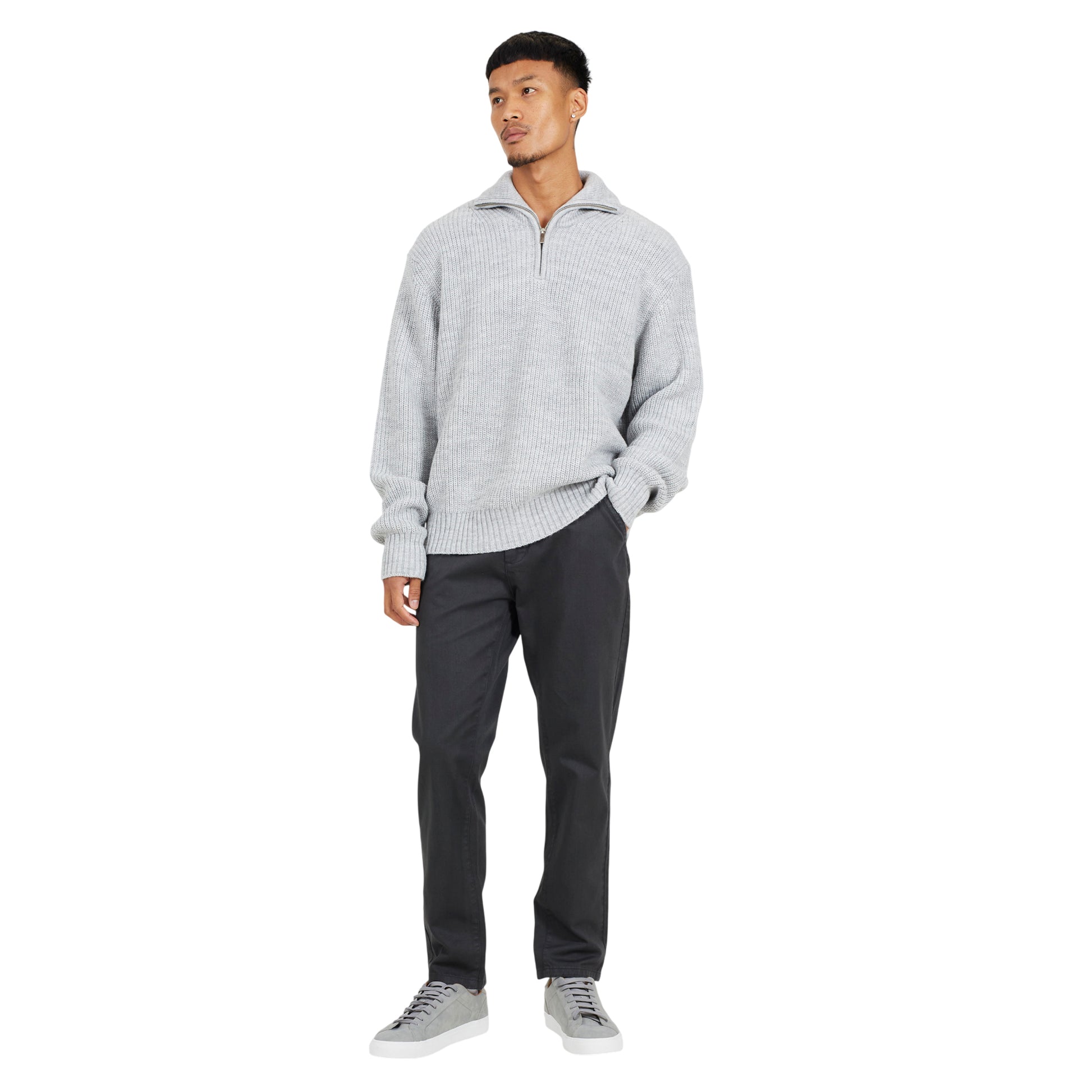 Dark Grey - Lifestyle - Brave Soul Mens Armstrong Cotton Button Chinos