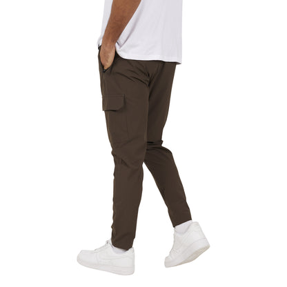 Khaki - Back - Brave Soul Mens Ripstop Cargo Trousers