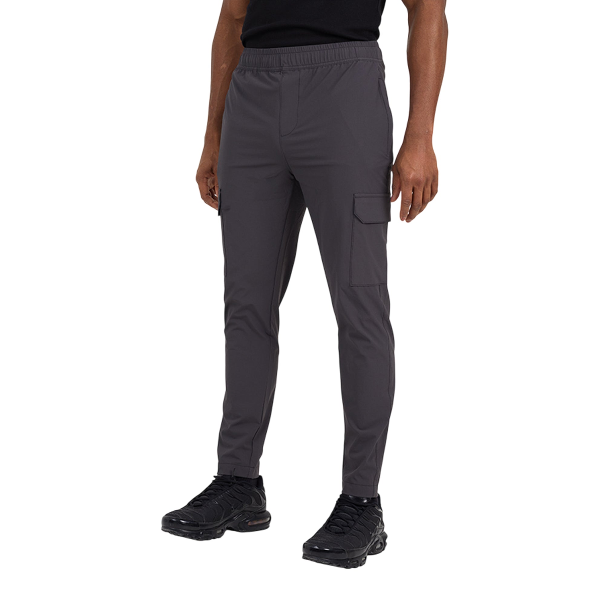 Dark Grey - Front - Brave Soul Mens Ripstop Cargo Trousers