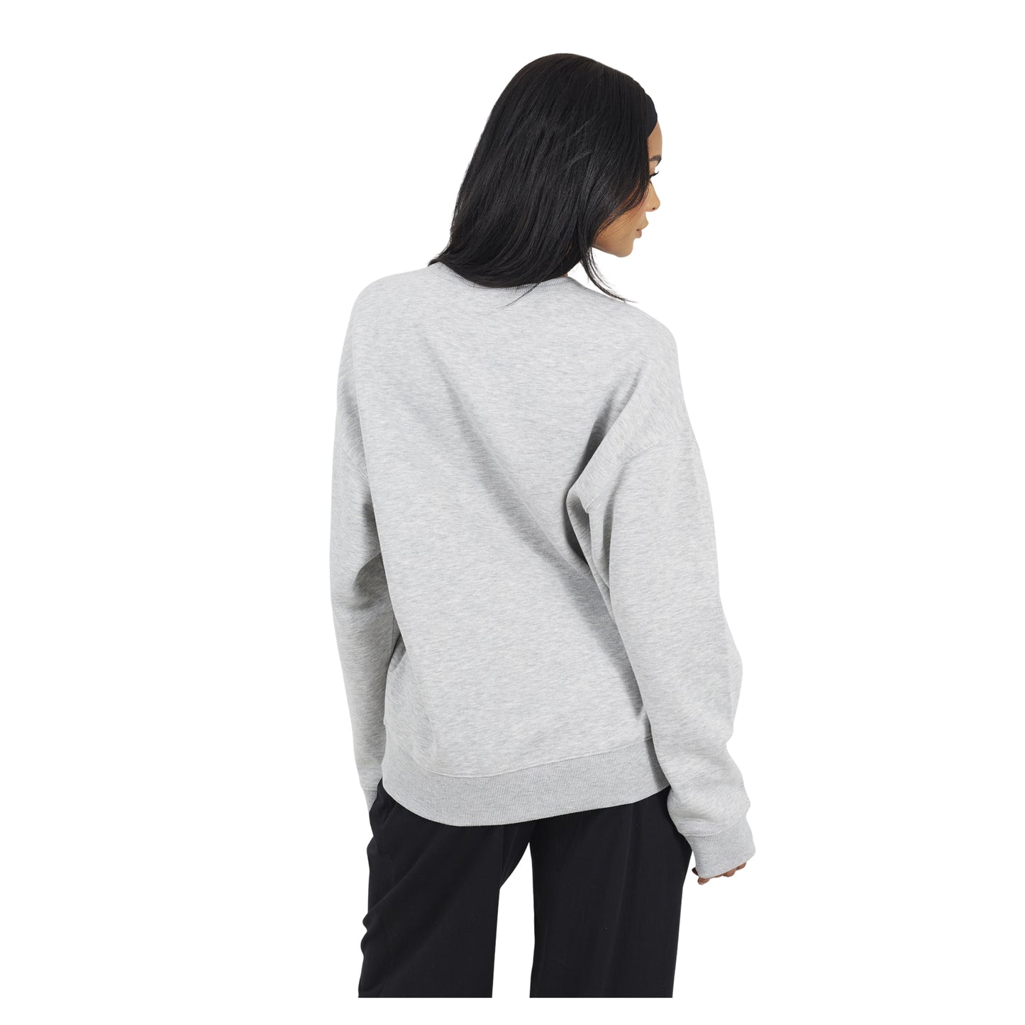 Grey Marl-Black - Back - Brave Soul Womens-Ladies Le Marais Paris Crew Neck Sweatshirt