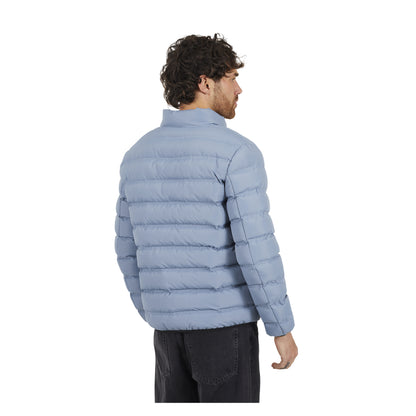 Blue - Back - Brave Soul Mens Marley Quilted Funnel Neck Jacket