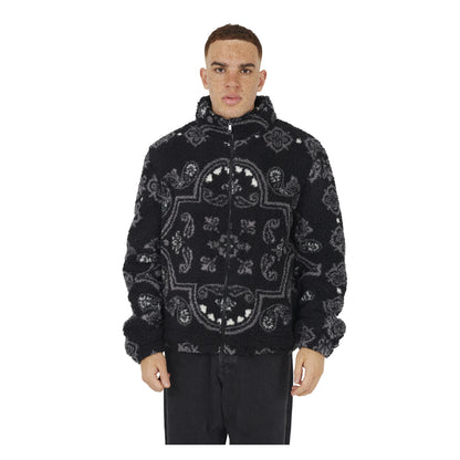 Jet Black - Front - Brave Soul Mens Borg Funnel Neck Jacket