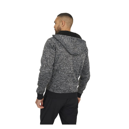 Grey-Jet Black - Back - Brave Soul Mens Grindle Long-Sleeved Full Zip Hoodie