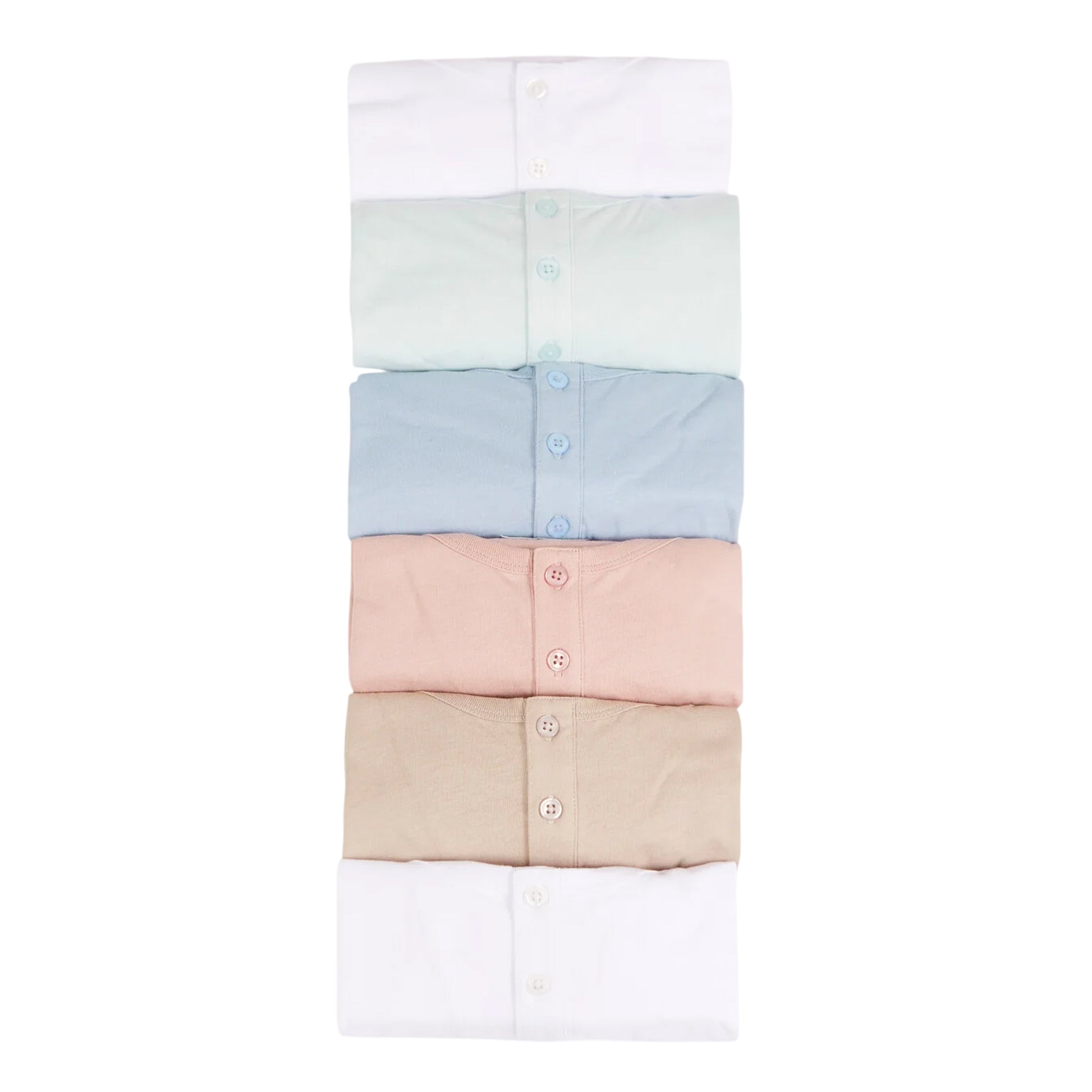 Optic White-Light Sand-Light Blue-Dusty Pink-Pale Mint - Front - Brave Soul Mens Short-Sleeved Polo Shirt (Pack of 6)