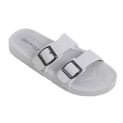 Light Grey - Front - Brave Soul Mens Moulded Footbed Sandals