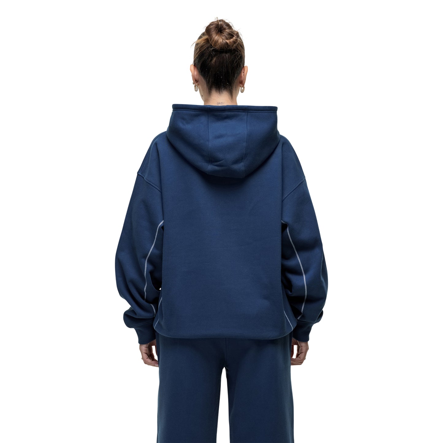 Blue - Back - Good For Nothing Womens-Ladies Overhead Hoodie