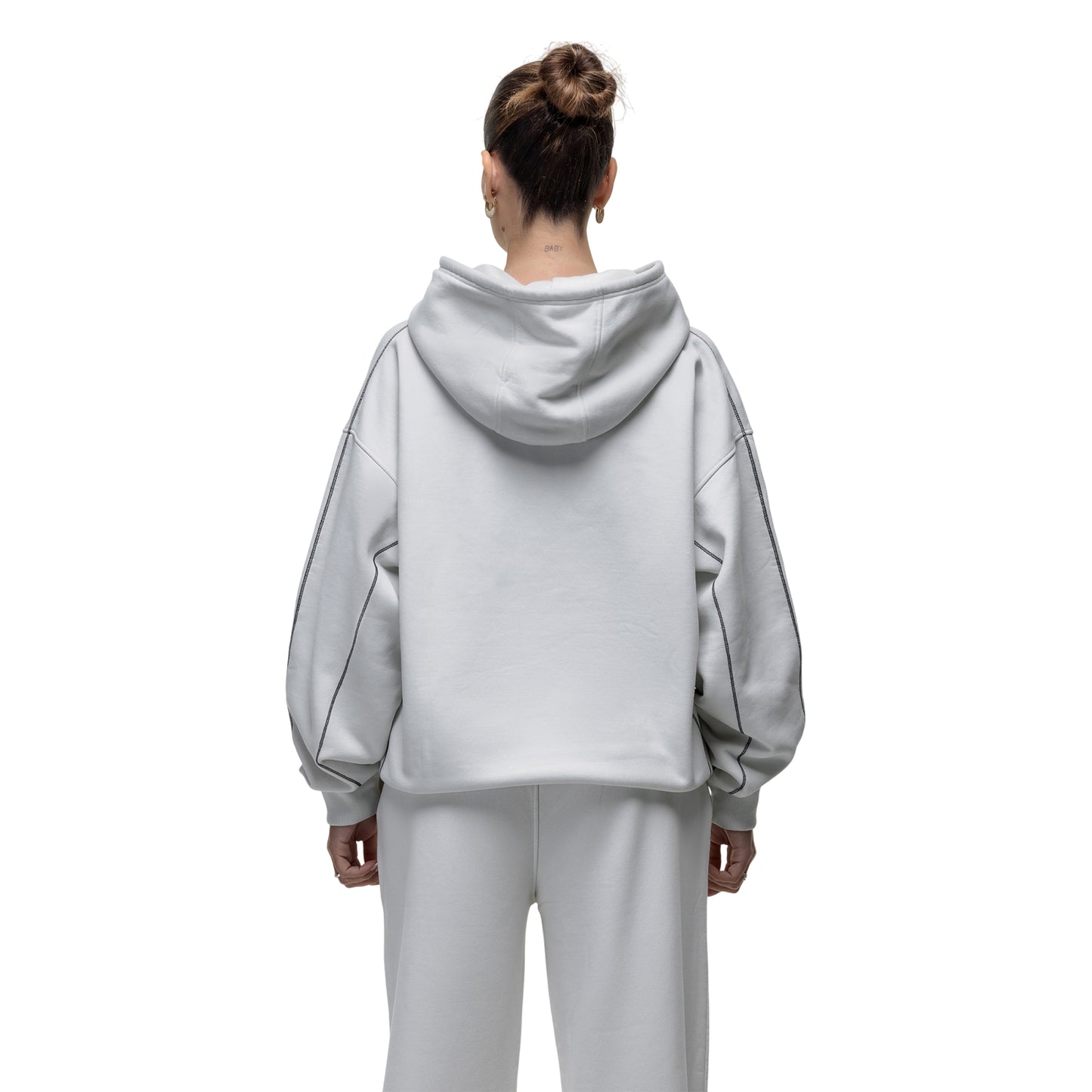 Off White - Back - Good For Nothing Womens-Ladies Overhead Hoodie