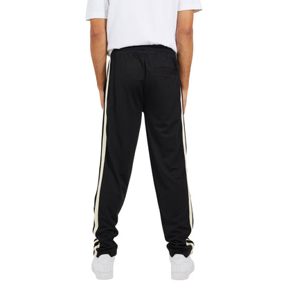 Jet Black - Back - Brave Soul Mens Side Stripe Wide Leg Jogging Bottoms