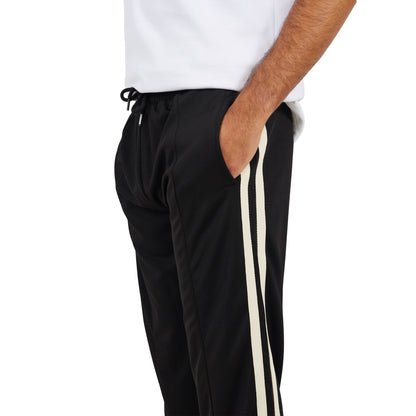 Jet Black - Side - Brave Soul Mens Side Stripe Wide Leg Jogging Bottoms