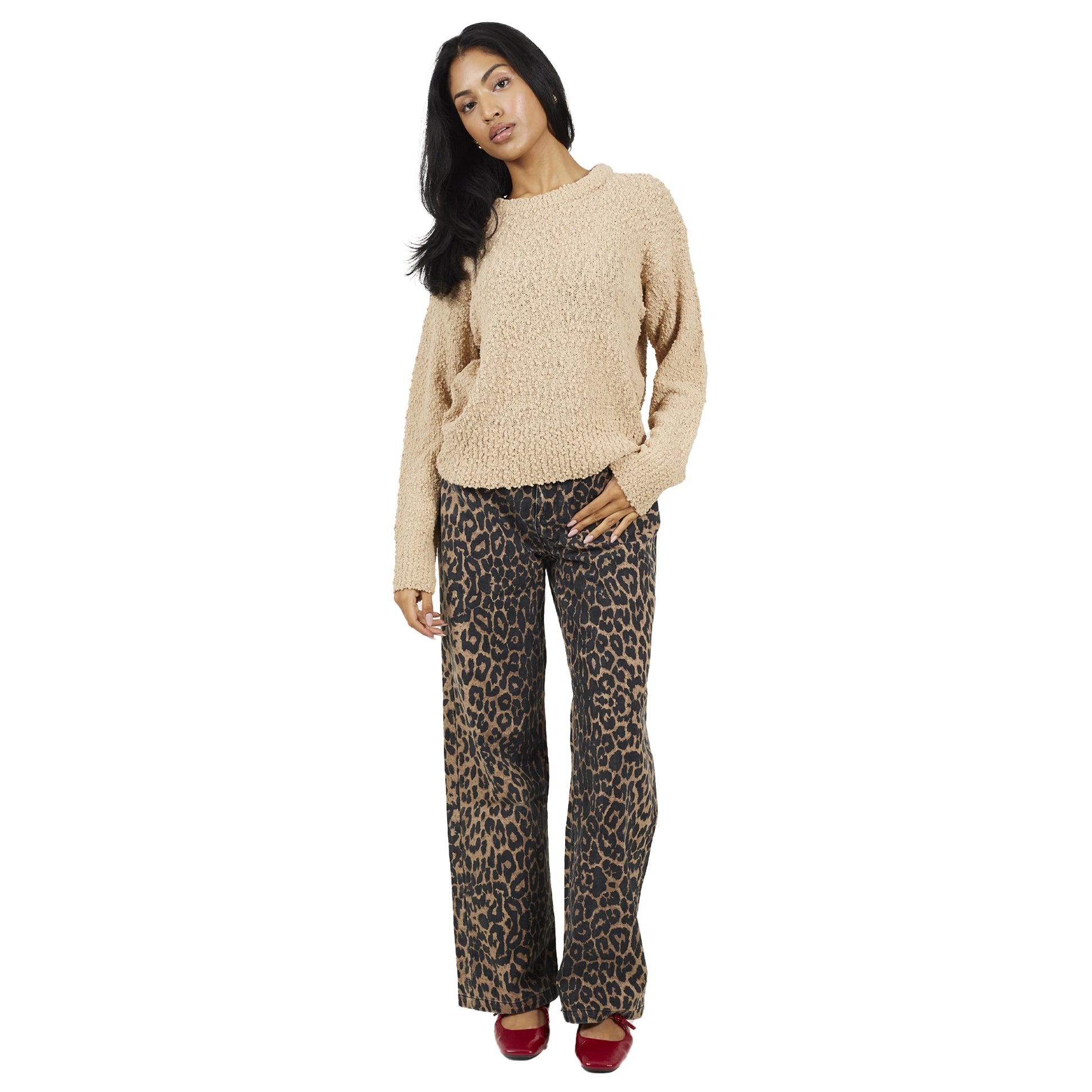 Beige - Lifestyle - Brave Soul Womens-Ladies Popcorn Textured Jumper