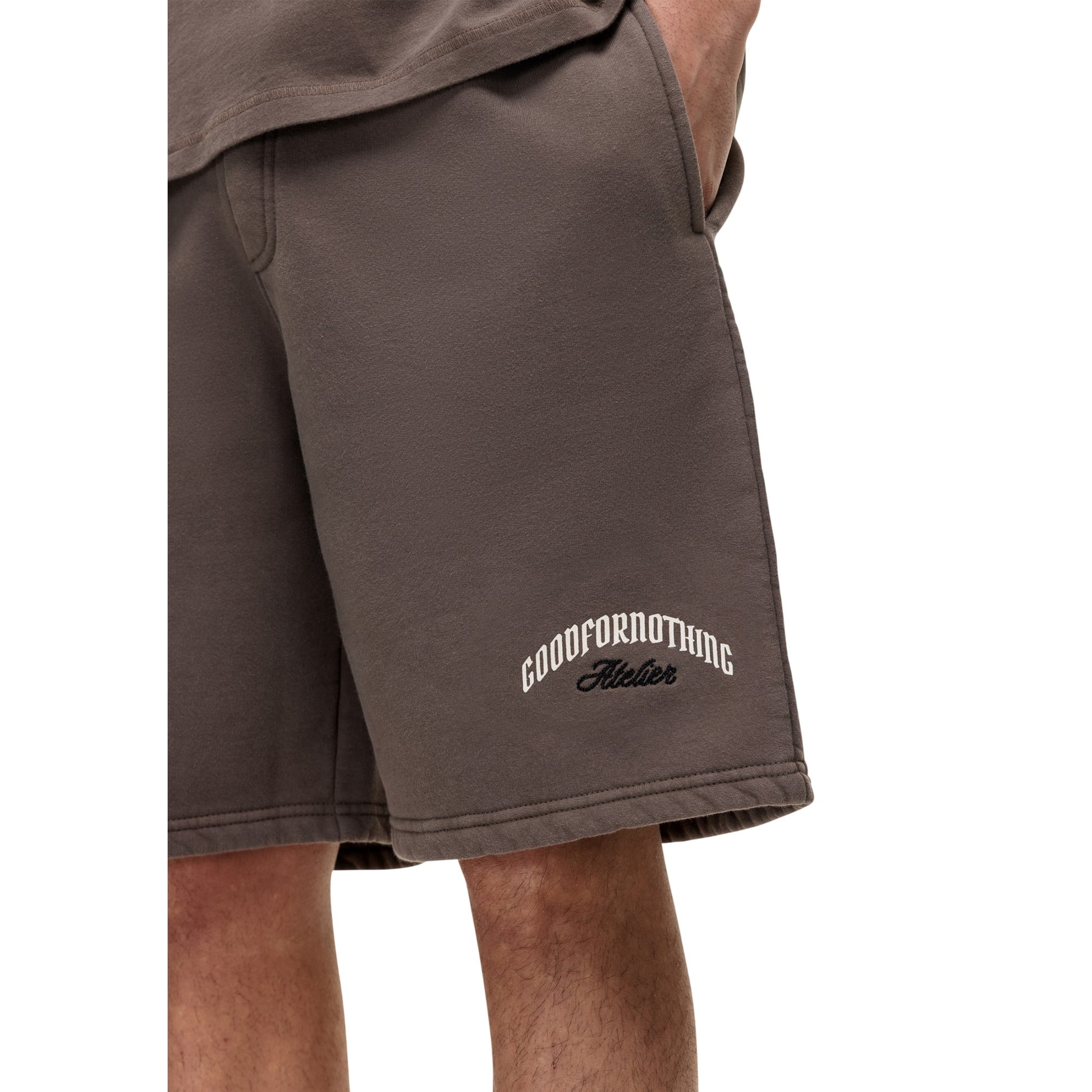 Taupe - Back - Good For Nothing Mens Antique Embroidered Shorts