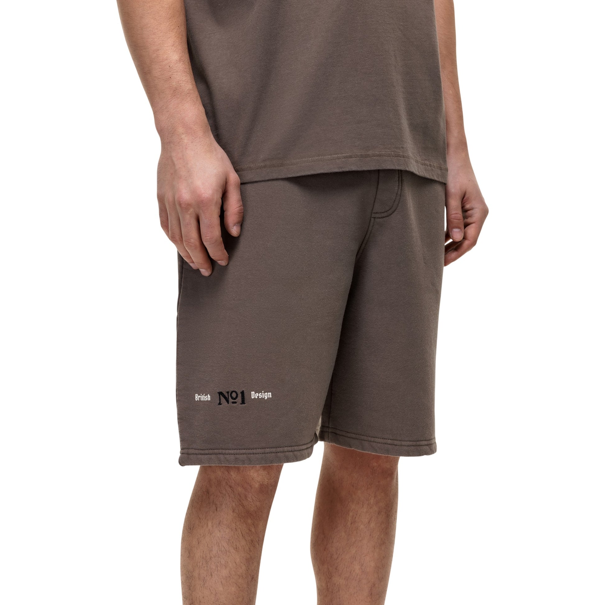 Taupe - Side - Good For Nothing Mens Antique Embroidered Shorts
