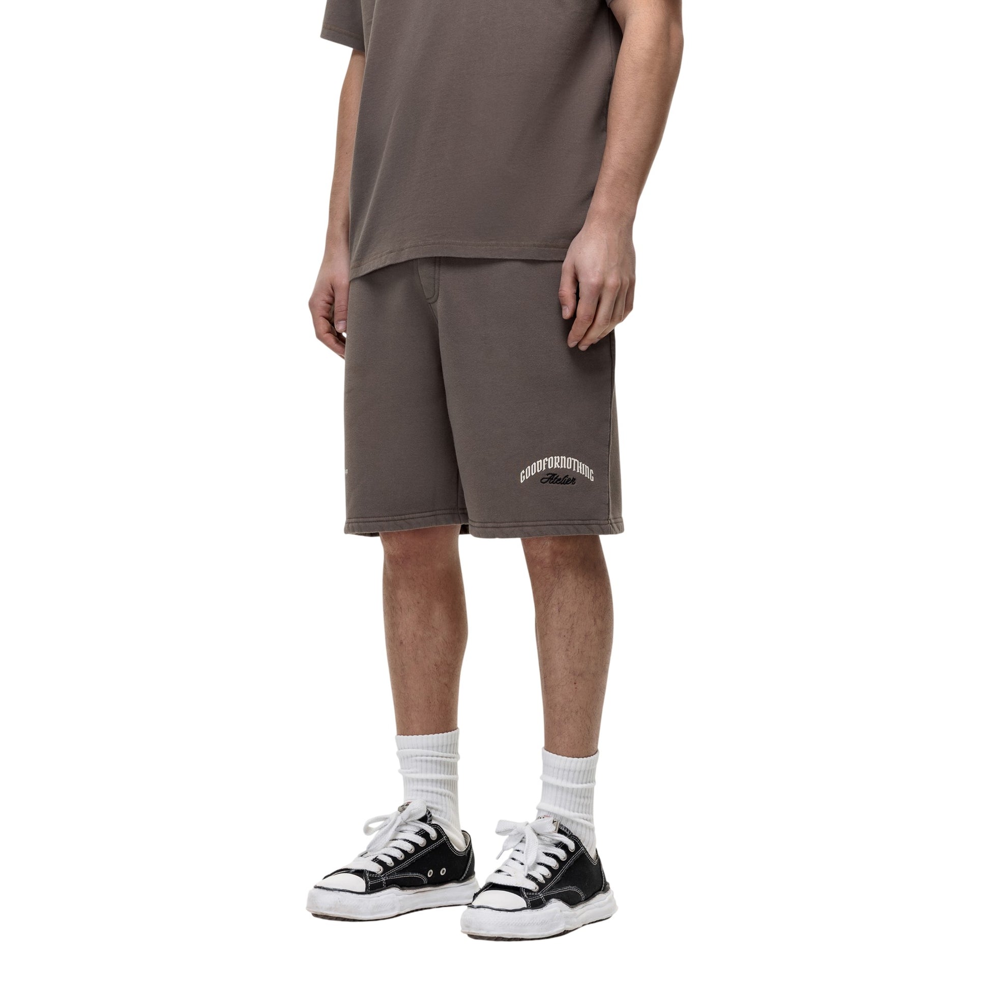 Taupe - Lifestyle - Good For Nothing Mens Antique Embroidered Shorts