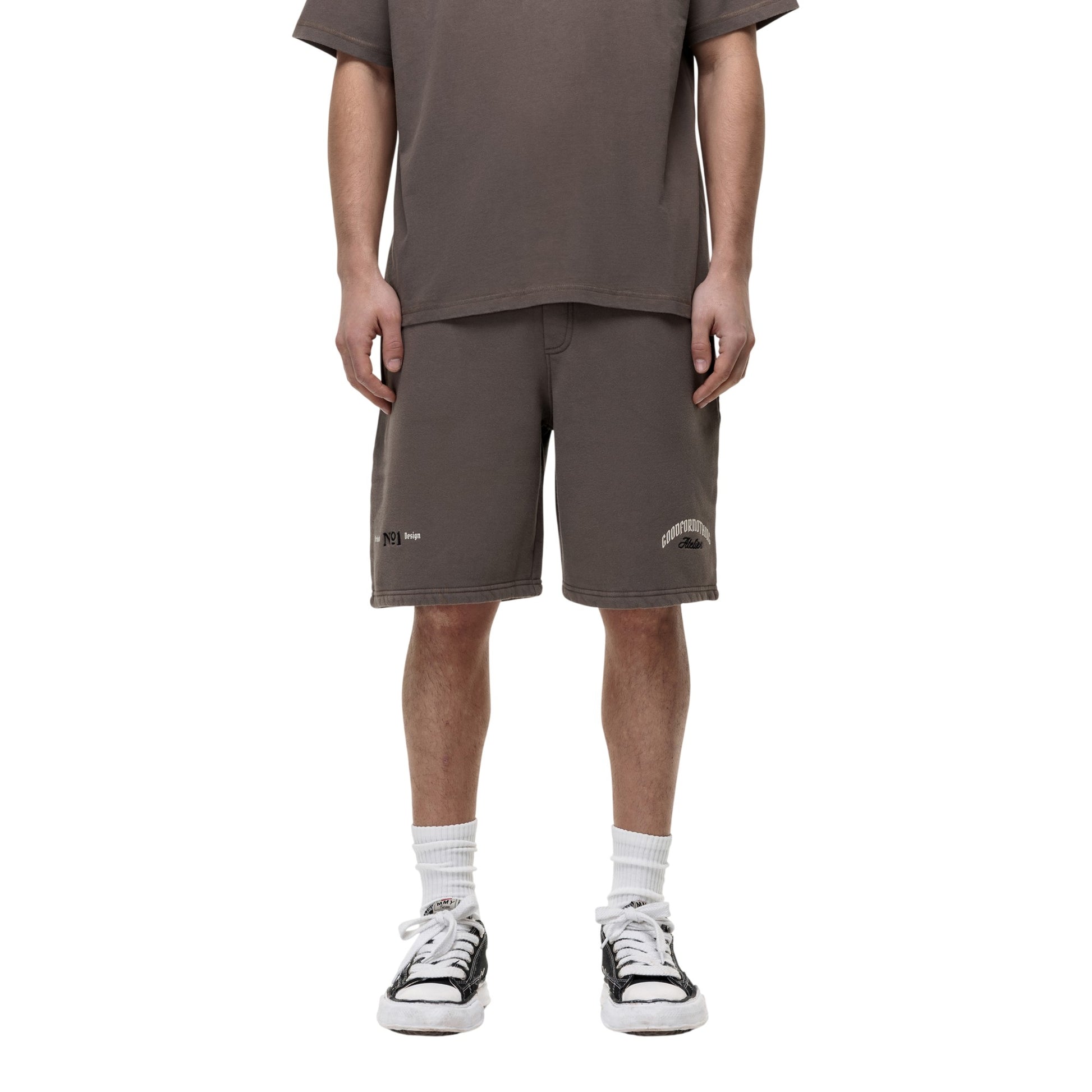 Taupe - Front - Good For Nothing Mens Antique Embroidered Shorts