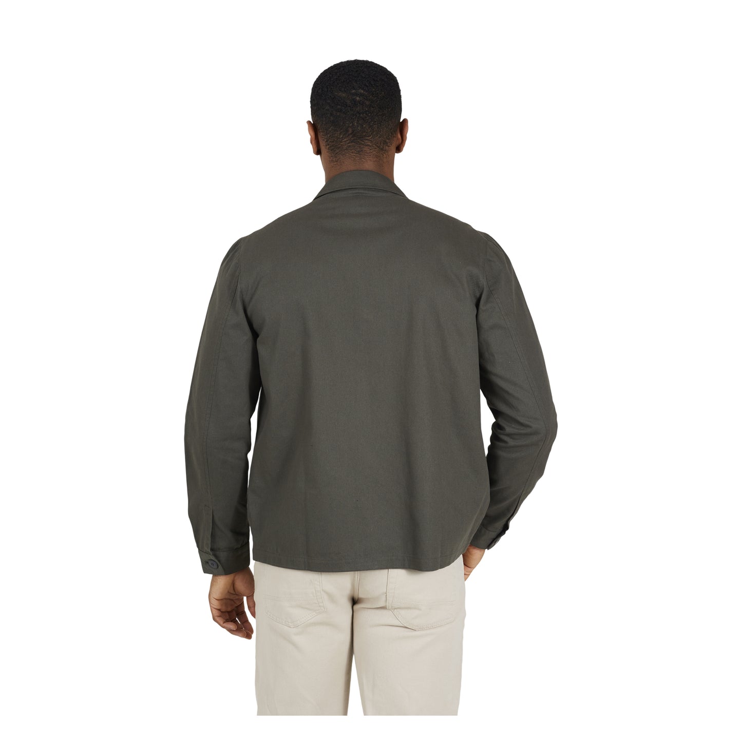 Khaki Brown - Back - Brave Soul Mens Collared Button-Down Jacket