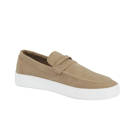 Taupe - Front - Brave Soul Mens PU Loafers