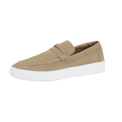 Taupe - Back - Brave Soul Mens PU Loafers