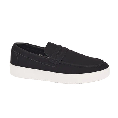 Black - Front - Brave Soul Mens PU Loafers