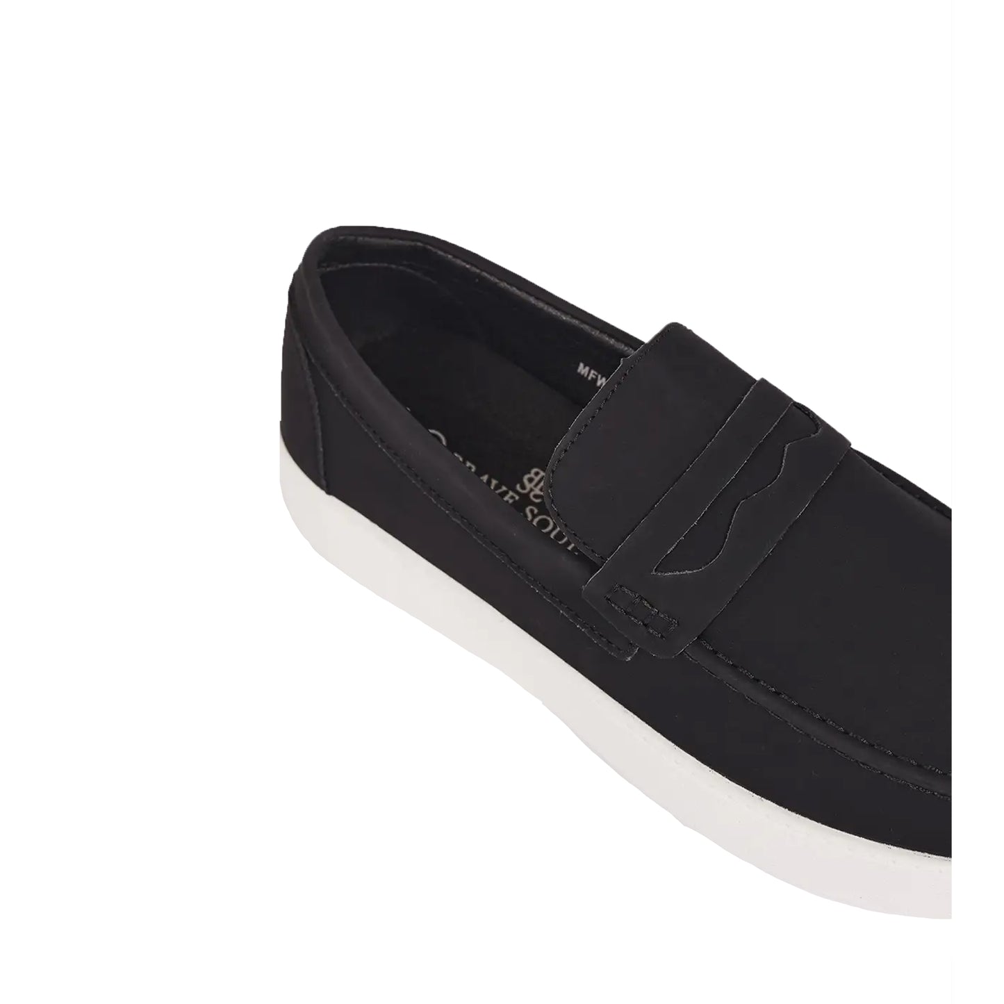 Black - Side - Brave Soul Mens PU Loafers