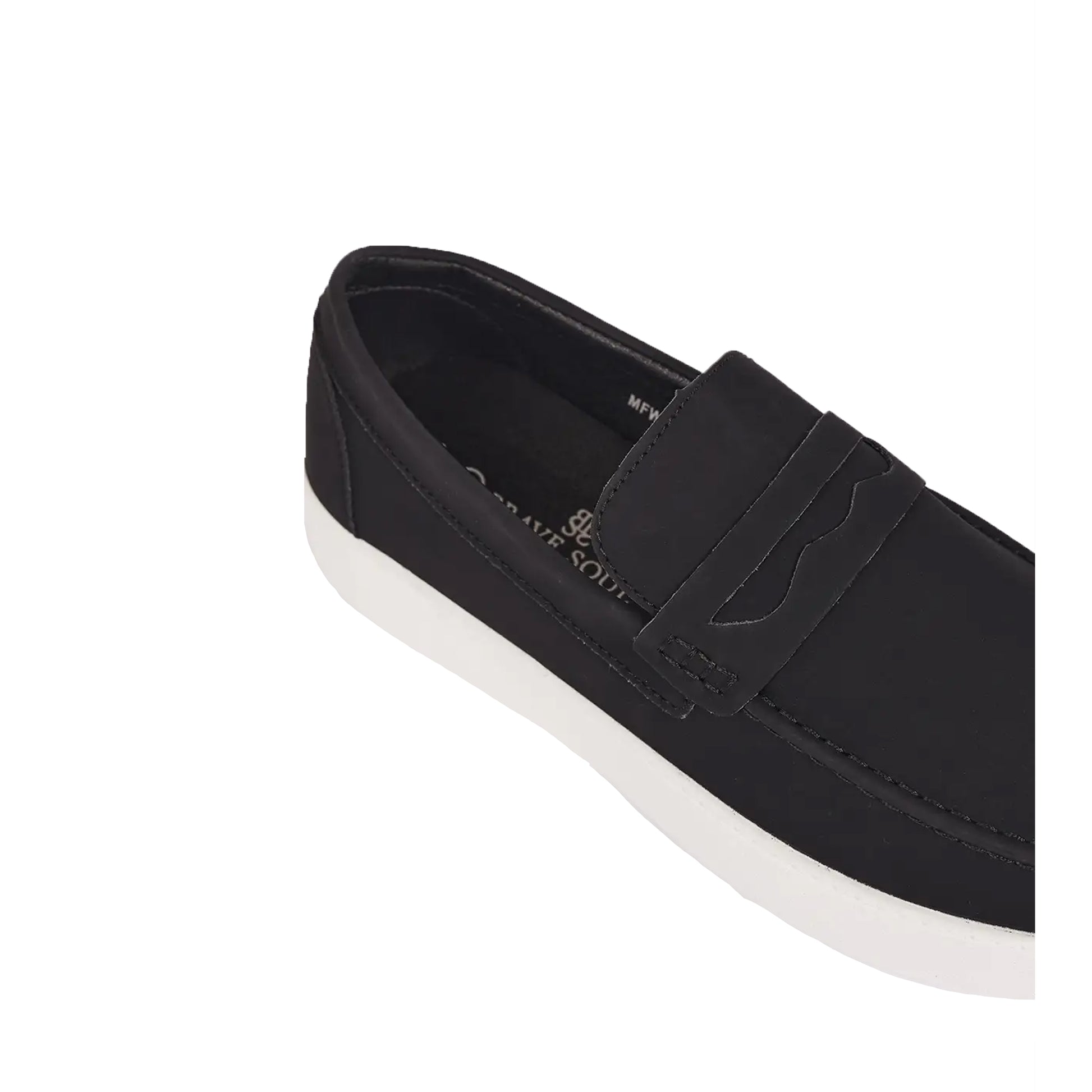 Black - Side - Brave Soul Mens PU Loafers