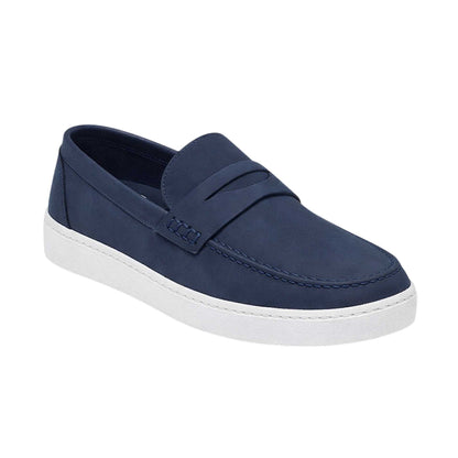Navy - Front - Brave Soul Mens PU Loafers