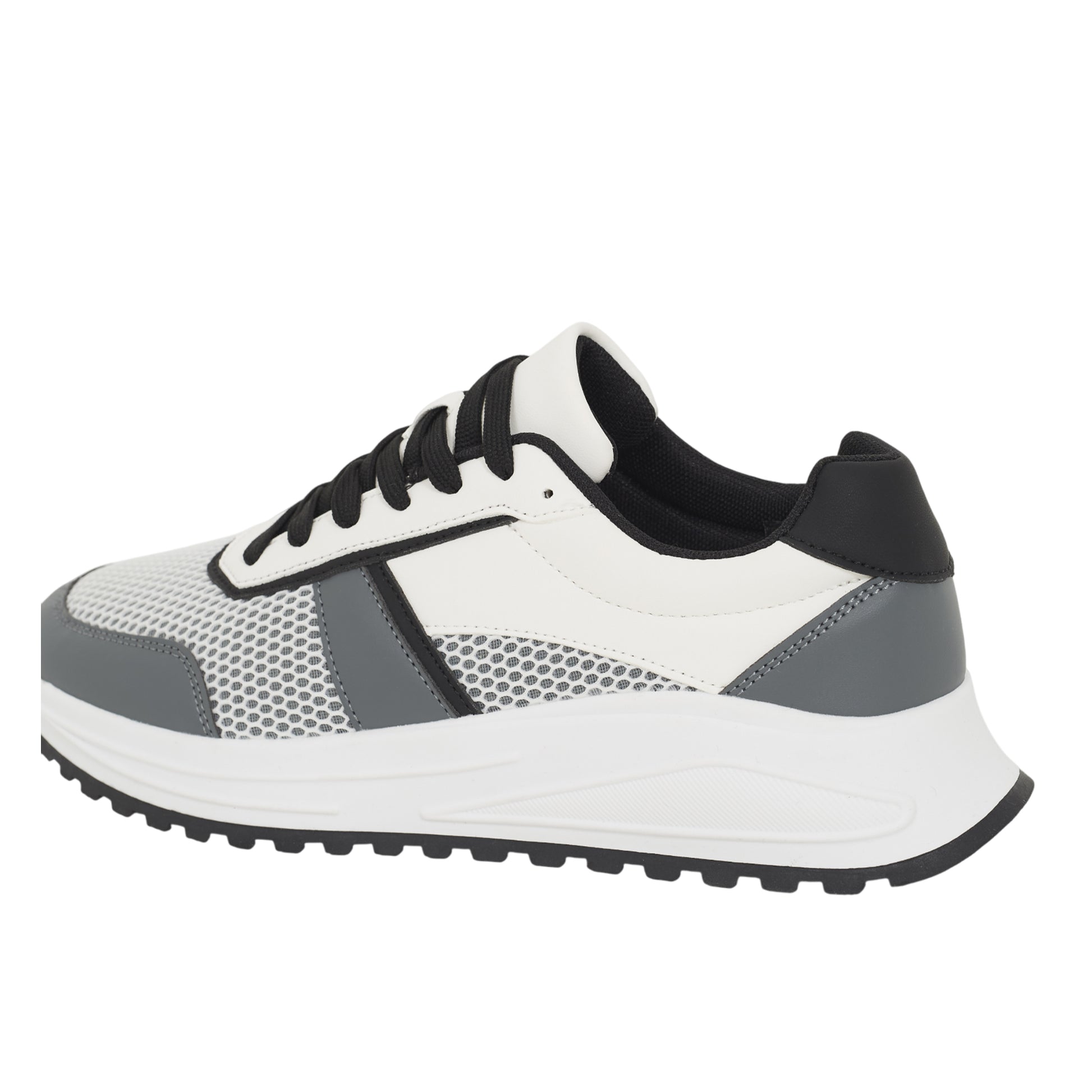 White - Back - Brave Soul Mens York Lace Up Trainers