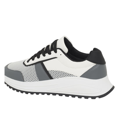 White - Back - Brave Soul Mens York Lace Up Trainers
