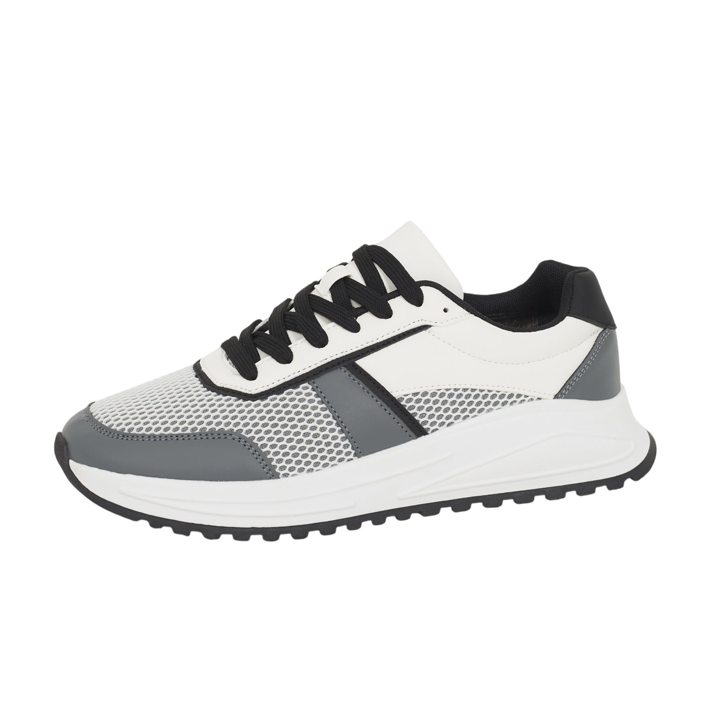White - Side - Brave Soul Mens York Lace Up Trainers