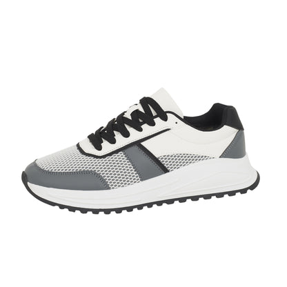 White - Side - Brave Soul Mens York Lace Up Trainers