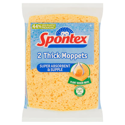 One Colour - Back - Spontex Thick Moppets 2pk