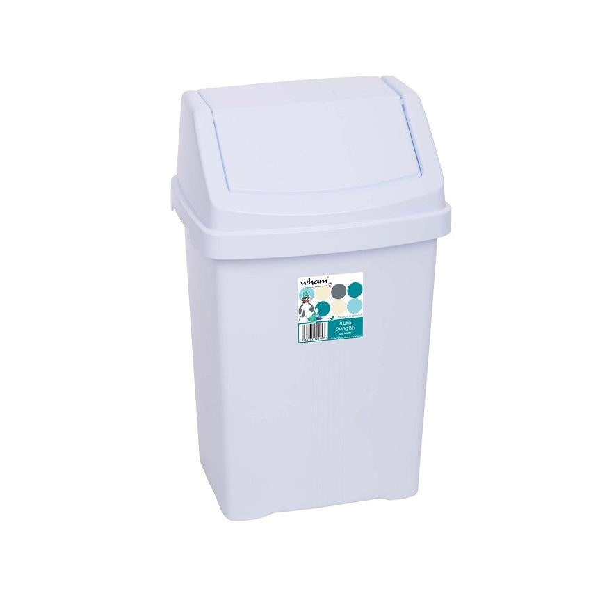 One Colour - Front - Casa 8L Swing Bin Ice White