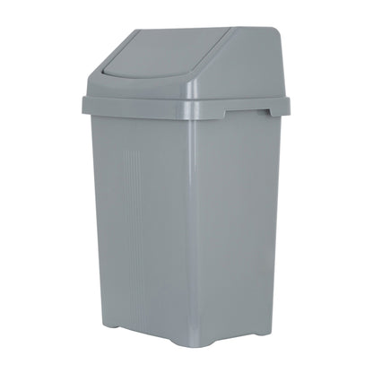 One Colour - Back - Casa 50L Swing Bin Silver