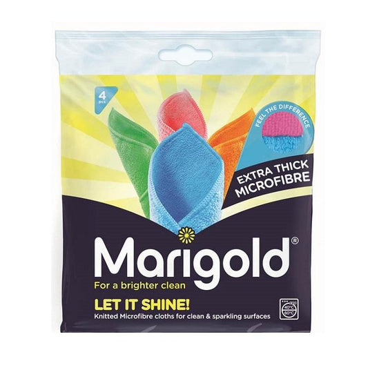 One Colour - Front - Marigold Let it Shine Extra Thick Microfibre Cloths 4pk