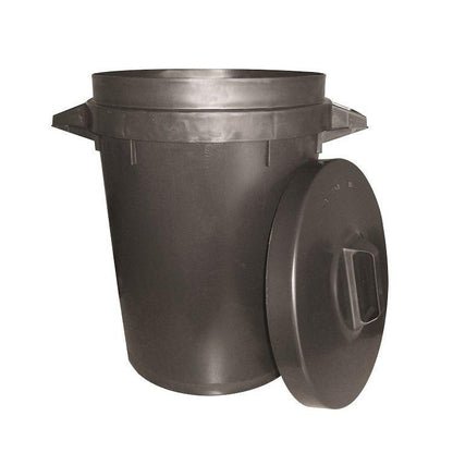One Colour - Front - Stadium Black Dustbin Plastic 90L